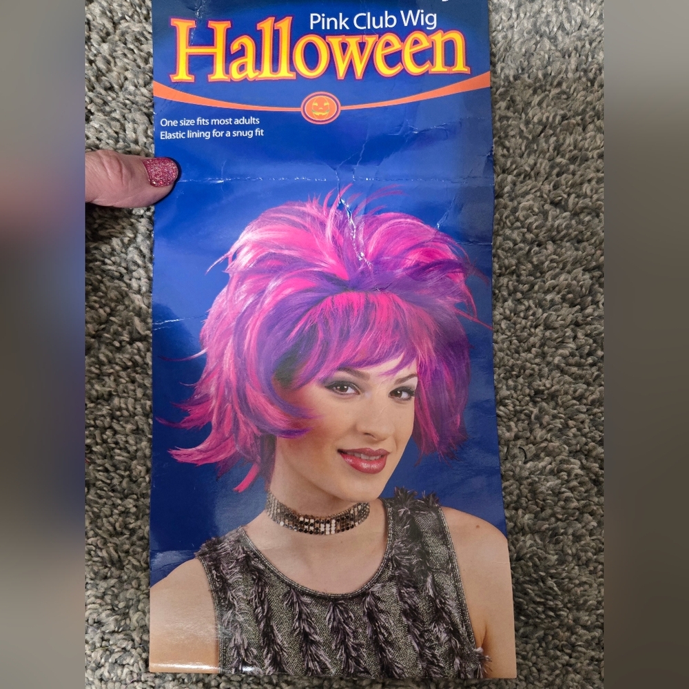 Vibrant Pink & Purple Wig, Halloween Costume Hair